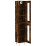 Aparador de madera contrachapada roble ahumado 34,5x34x180 cm de , Aparadores - Ref: Foro24-3199462, Precio: 99,15 €, Descuen...