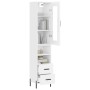Aparador alto madera contrachapada blanco brillo 34,5x34x180 cm de , Aparadores - Ref: Foro24-3199307, Precio: 128,43 €, Desc...