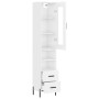 Aparador alto madera contrachapada blanco brillo 34,5x34x180 cm de , Aparadores - Ref: Foro24-3199307, Precio: 128,43 €, Desc...