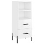 Aparador alto madera contrachapada blanco brillo 34,5x34x180 cm de , Aparadores - Ref: Foro24-3199307, Precio: 128,43 €, Desc...