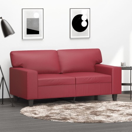 Sofá de 2 plazas de cuero sintético rojo tinto 120 cm de , Sofás - Ref: Foro24-359415, Precio: 256,54 €, Descuento: %