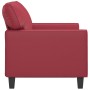 Sofá de 2 plazas de cuero sintético rojo tinto 120 cm de , Sofás - Ref: Foro24-359415, Precio: 256,54 €, Descuento: %