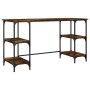 Escritorio metal madera ingeniería roble ahumado 140x50x75 cm de , Escritorios - Ref: Foro24-845328, Precio: 88,25 €, Descuen...