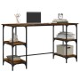 Escritorio metal madera ingeniería roble ahumado 140x50x75 cm de , Escritorios - Ref: Foro24-845328, Precio: 88,25 €, Descuen...