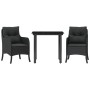Set comedor de jardín 3 pzas con cojines ratán sintético negro de , Conjuntos de jardín - Ref: Foro24-3211927, Precio: 288,36...