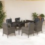 Set comedor jardín 7 pzas y cojines ratán sintético gris de , Conjuntos de jardín - Ref: Foro24-3211952, Precio: 806,37 €, De...