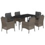Set comedor jardín 7 pzas y cojines ratán sintético gris de , Conjuntos de jardín - Ref: Foro24-3211952, Precio: 806,37 €, De...