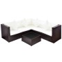 Set muebles de jardín 4 piezas y cojines ratán sintético marrón de , Conjuntos de jardín - Ref: Foro24-42990, Precio: 420,87 ...