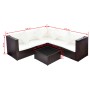 Set muebles de jardín 4 piezas y cojines ratán sintético marrón de , Conjuntos de jardín - Ref: Foro24-42990, Precio: 420,87 ...