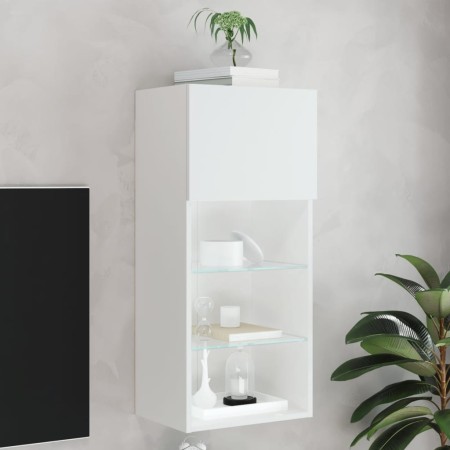 Mueble para TV con luces LED blanco 40,5x30x90 cm de , Muebles TV - Ref: Foro24-837043, Precio: 72,39 €, Descuento: %