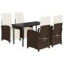 Set comedor de jardín 5 piezas y cojines ratán sintético marrón de , Conjuntos de jardín - Ref: Foro24-3212551, Precio: 618,6...