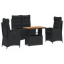 Juego comedor jardín 4 piezas con cojines ratán sintético negro de , Conjuntos de jardín - Ref: Foro24-3277455, Precio: 440,6...