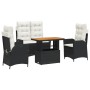 Juego comedor jardín 4 piezas con cojines ratán sintético negro de , Conjuntos de jardín - Ref: Foro24-3277443, Precio: 439,6...