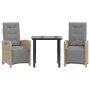 Sillas y mesita de jardín 3 piezas ratán sintético cojín beige de , Conjuntos de jardín - Ref: Foro24-3212591, Precio: 354,72...