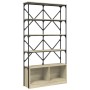 Estantería madera ingeniería y metal roble Sonoma 100x26x180 cm de , Librerías y estanterías - Ref: Foro24-845427, Precio: 12...