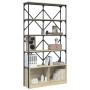 Estantería madera ingeniería y metal roble Sonoma 100x26x180 cm de , Librerías y estanterías - Ref: Foro24-845427, Precio: 12...