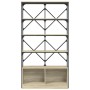 Estantería madera ingeniería y metal roble Sonoma 100x26x180 cm de , Librerías y estanterías - Ref: Foro24-845427, Precio: 12...