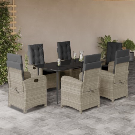 Set comedor jardín 7 pzas y cojines ratán sintético gris claro de , Conjuntos de jardín - Ref: Foro24-3212416, Precio: 869,51...