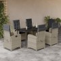 Set comedor jardín 7 pzas y cojines ratán sintético gris claro de , Conjuntos de jardín - Ref: Foro24-3212416, Precio: 869,51...