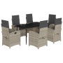 Set comedor jardín 7 pzas y cojines ratán sintético gris claro de , Conjuntos de jardín - Ref: Foro24-3212416, Precio: 869,51...