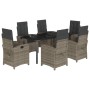 Set comedor jardín 7 pzas y cojines ratán sintético gris de , Conjuntos de jardín - Ref: Foro24-3212365, Precio: 769,08 €, De...