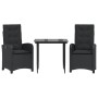 Set comedor de jardín 3 pzas con cojines ratán sintético negro de , Conjuntos de jardín - Ref: Foro24-3212310, Precio: 306,49...