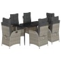 Set comedor jardín 7 pzas y cojines ratán sintético gris claro de , Conjuntos de jardín - Ref: Foro24-3213279, Precio: 751,94...