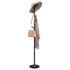 Perchero de hierro con recubrimiento en polvo negro 175 cm de , Percheros para sombreros y abrigos - Ref: Foro24-377103, Prec...