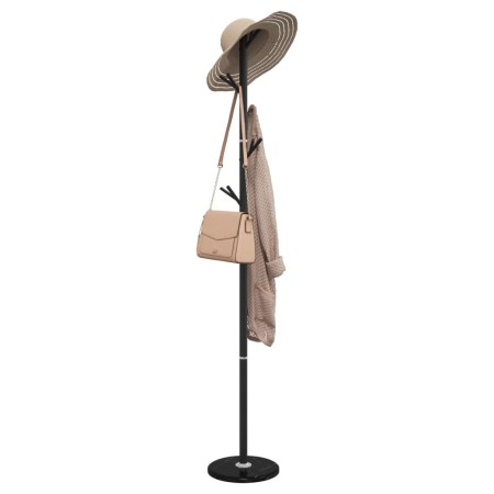 Perchero de hierro con recubrimiento en polvo negro 175 cm de , Percheros para sombreros y abrigos - Ref: Foro24-377103, Prec...