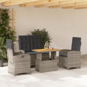 Juego de comedor de jardín 4 piezas con cojines ratán PE gris de , Conjuntos de jardín - Ref: Foro24-3277347, Precio: 445,59 ...