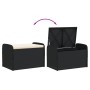 Banco de almacenaje con cojín ratán sintético negro 80x51x52 cm de , Bancos de jardín - Ref: Foro24-365730, Precio: 129,24 €,...