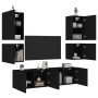 Muebles de TV de pared 6 piezas madera de ingeniería negro de , Muebles TV - Ref: Foro24-3216472, Precio: 213,93 €, Descuento: %