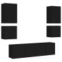 Muebles de TV de pared 6 piezas madera de ingeniería negro de , Muebles TV - Ref: Foro24-3216472, Precio: 213,93 €, Descuento: %
