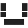 Muebles de TV de pared 6 piezas madera de ingeniería negro de , Muebles TV - Ref: Foro24-3216472, Precio: 213,93 €, Descuento: %