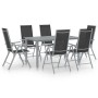 Set de comedor para jardín 7 piezas aluminio plata y negro de , Conjuntos de jardín - Ref: Foro24-3070636, Precio: 471,39 €, ...
