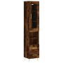 Aparador de madera contrachapada roble ahumado 34,5x34x180 cm de , Aparadores - Ref: Foro24-3199294, Precio: 107,41 €, Descue...