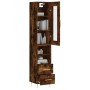 Aparador de madera contrachapada roble ahumado 34,5x34x180 cm de , Aparadores - Ref: Foro24-3199294, Precio: 107,41 €, Descue...