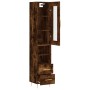 Aparador de madera contrachapada roble ahumado 34,5x34x180 cm de , Aparadores - Ref: Foro24-3199294, Precio: 107,41 €, Descue...