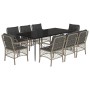 Set comedor de jardín 9 pzas cojines ratán sintético gris claro de , Conjuntos de jardín - Ref: Foro24-3212172, Precio: 1,00 ...