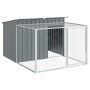 Caseta perros con corral acero galvanizado gris 153x194x110 cm de , Casetas para perros - Ref: Foro24-3214222, Precio: 226,46...
