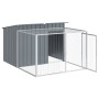 Caseta perros con corral acero galvanizado gris 153x194x110 cm de , Casetas para perros - Ref: Foro24-3214222, Precio: 226,46...