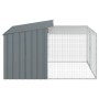 Caseta perros con corral acero galvanizado gris 153x194x110 cm de , Casetas para perros - Ref: Foro24-3214222, Precio: 226,46...