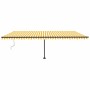 Toldo de pie automático amarillo y blanco 600x350 cm de , Toldos - Ref: Foro24-3069888, Precio: 830,19 €, Descuento: %