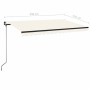 Toldo manual retráctil con LED crema 450x350 cm de , Toldos - Ref: Foro24-3069202, Precio: 379,09 €, Descuento: %