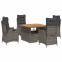 Set comedor de jardín 5 piezas con cojines ratán sintético gris de , Conjuntos de jardín - Ref: Foro24-3277462, Precio: 673,2...