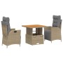 Set comedor de jardín 3 pzas con cojines ratán sintético beige de , Conjuntos de jardín - Ref: Foro24-3277483, Precio: 360,51...