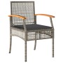 Set comedor de jardín 5 piezas con cojines ratán sintético gris de , Conjuntos de jardín - Ref: Foro24-3213618, Precio: 296,5...
