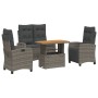 Juego de comedor de jardín 4 piezas con cojines ratán PE gris de , Conjuntos de jardín - Ref: Foro24-3277408, Precio: 508,39 ...