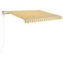Yellow and white automatic retractable awning 300x250 cm by vidaXL, Awnings - Ref: Foro24-3068868, Price: 313,23 €, Discount: %