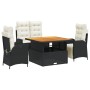 Juego comedor jardín 4 piezas con cojines ratán sintético negro de , Conjuntos de jardín - Ref: Foro24-3277441, Precio: 522,1...